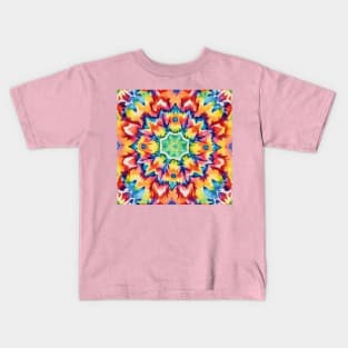 Colorful kaleidoscope mandala Kids T-Shirt